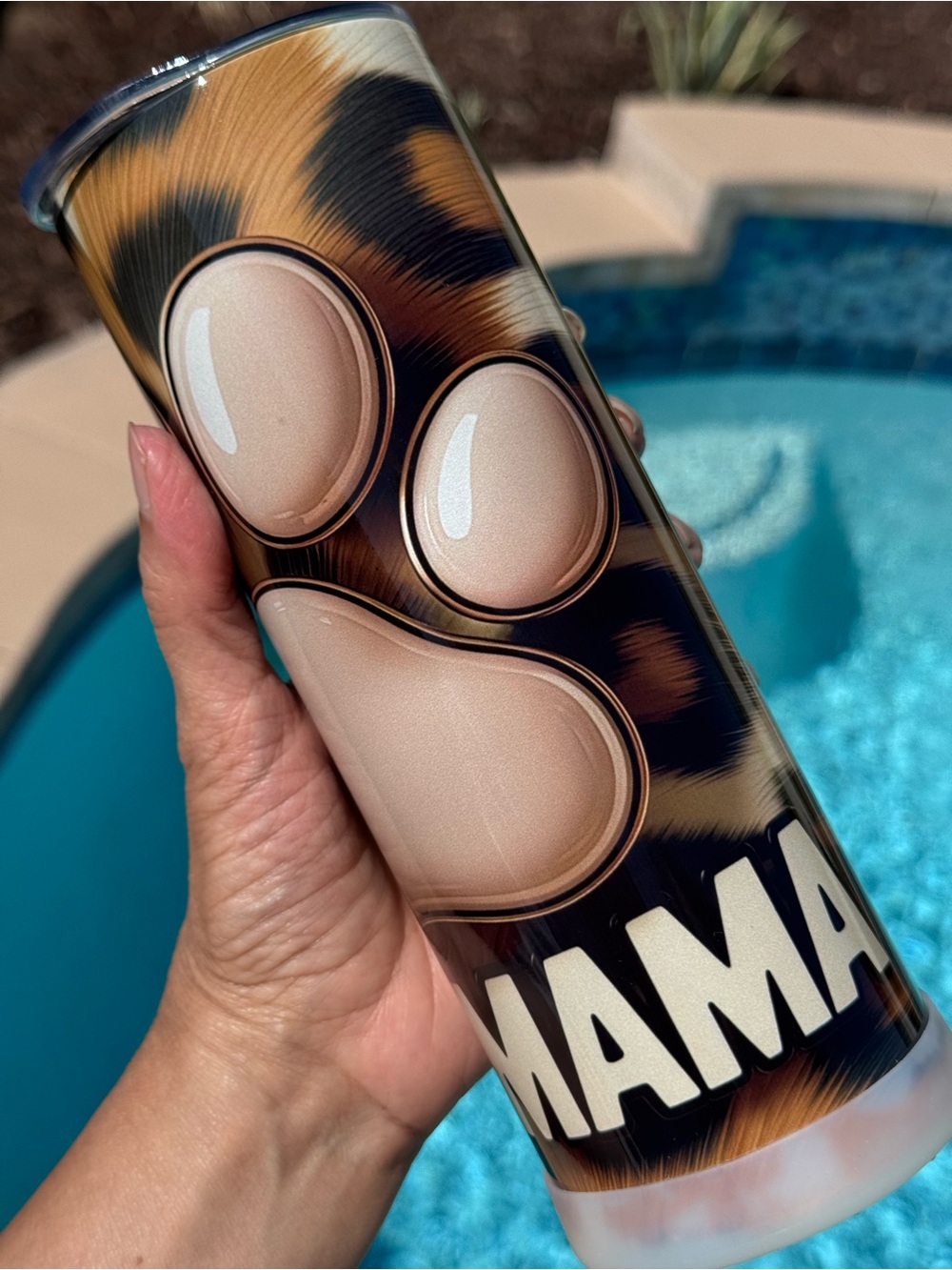 Dog Mama tumbler leopard cheetah print pattern - Picture 11 of 12